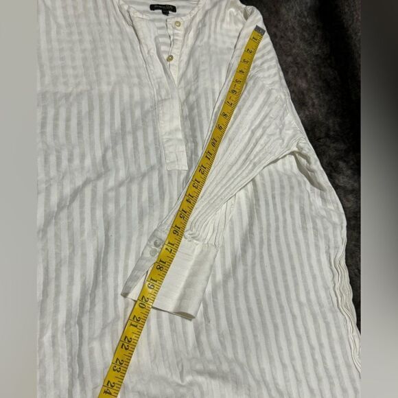 Massimo Dutti Women US 6 white viscose cotton Blend Long sleeve Dress Tunic - Picture 12 of 15